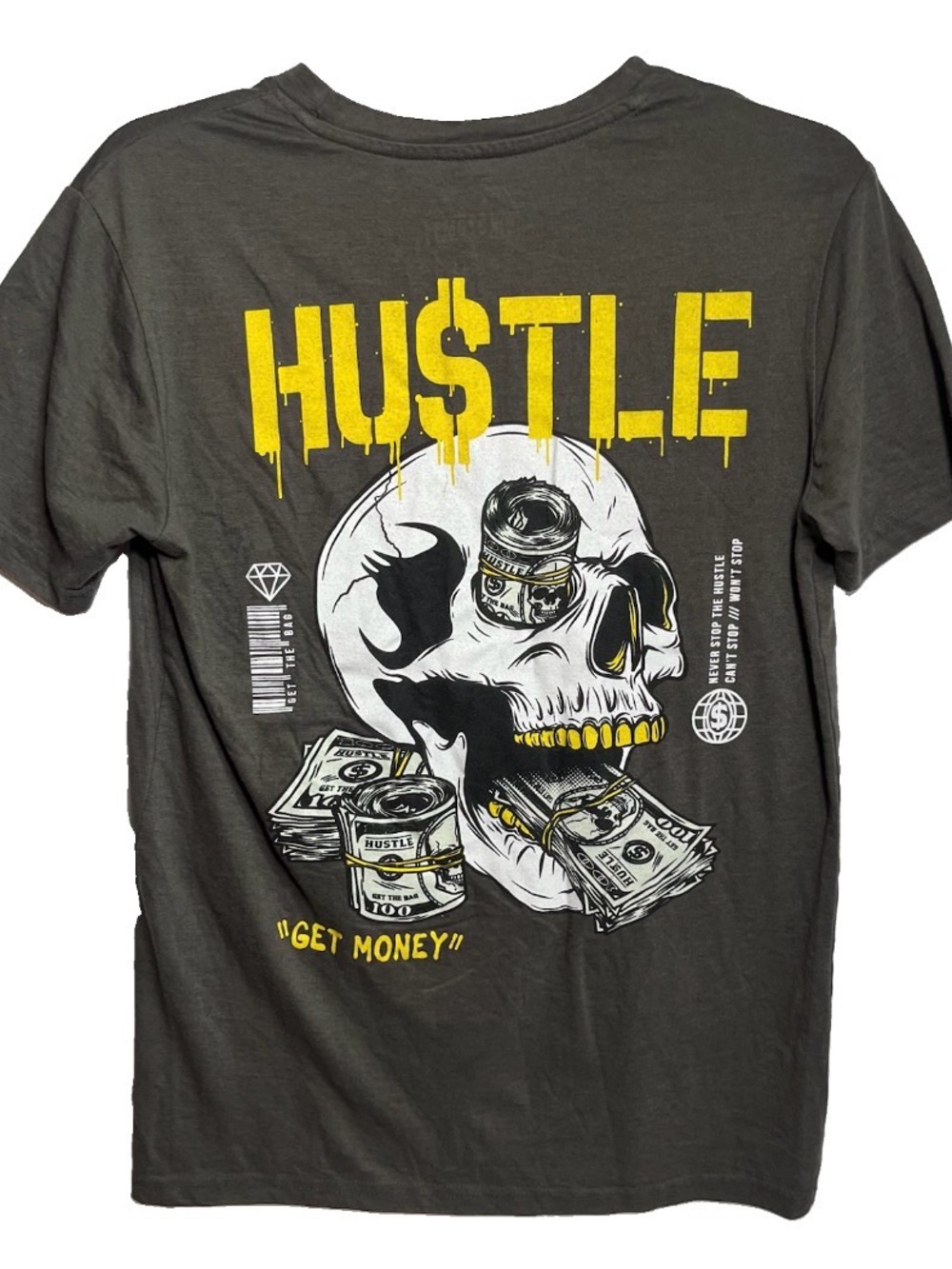 HUSTLE T-shirt Size Small Urban Streetwear $ Money Dollars Cash Men's